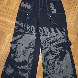 Black Batman And Robin Graphic Boyfriend Jeans
